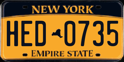 NY license plate HED0735