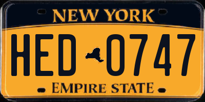 NY license plate HED0747