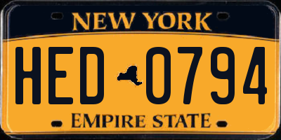 NY license plate HED0794