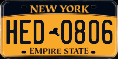 NY license plate HED0806