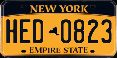 NY license plate HED0823