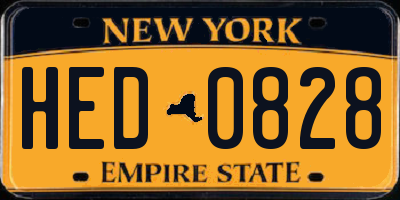 NY license plate HED0828