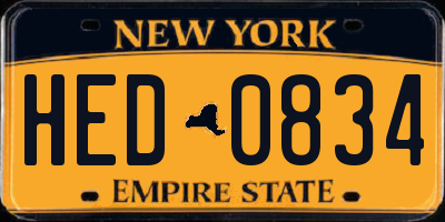 NY license plate HED0834