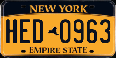 NY license plate HED0963