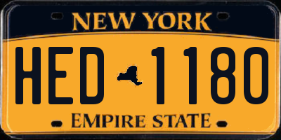 NY license plate HED1180