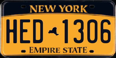 NY license plate HED1306