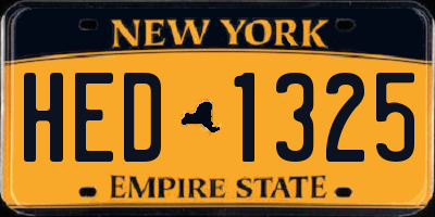 NY license plate HED1325