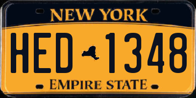 NY license plate HED1348