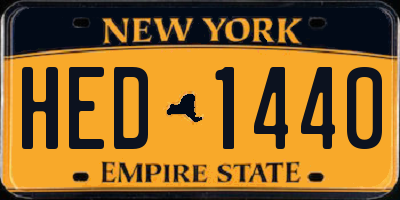 NY license plate HED1440