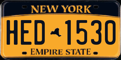 NY license plate HED1530