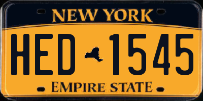NY license plate HED1545