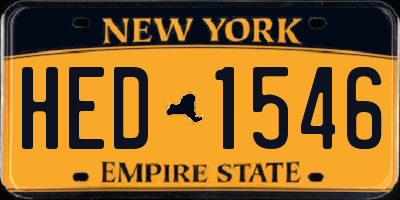 NY license plate HED1546