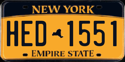 NY license plate HED1551