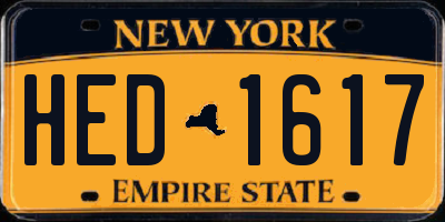 NY license plate HED1617