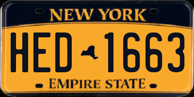 NY license plate HED1663