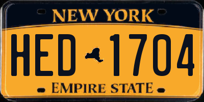 NY license plate HED1704
