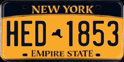 NY license plate HED1853