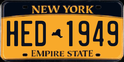 NY license plate HED1949