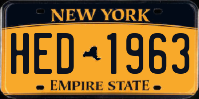 NY license plate HED1963