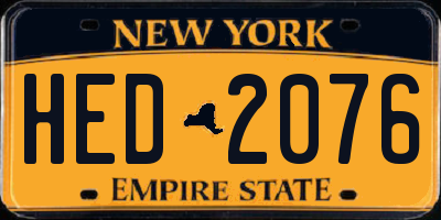 NY license plate HED2076