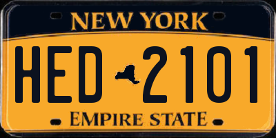 NY license plate HED2101