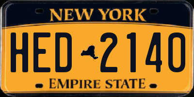 NY license plate HED2140