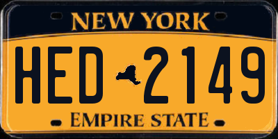 NY license plate HED2149