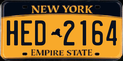 NY license plate HED2164