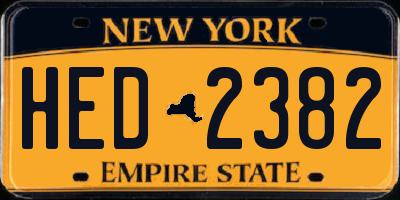 NY license plate HED2382