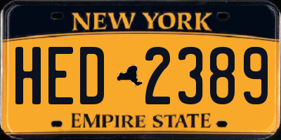 NY license plate HED2389
