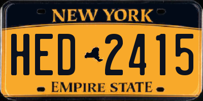 NY license plate HED2415