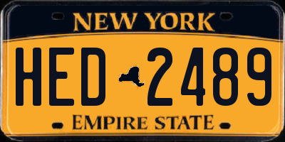 NY license plate HED2489