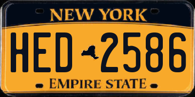 NY license plate HED2586