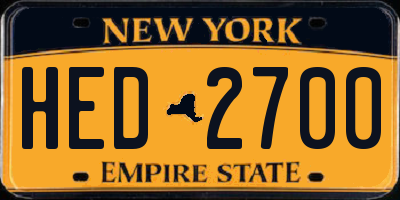 NY license plate HED2700