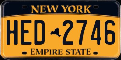 NY license plate HED2746