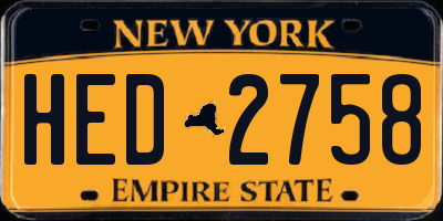 NY license plate HED2758