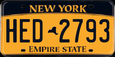 NY license plate HED2793