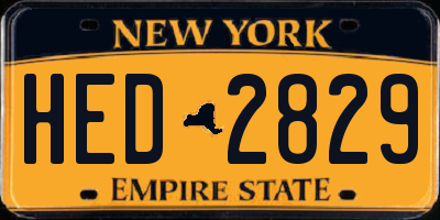 NY license plate HED2829