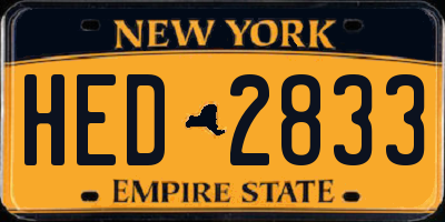 NY license plate HED2833