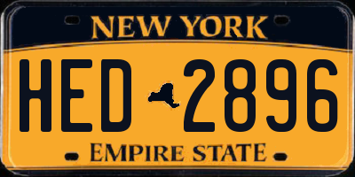 NY license plate HED2896