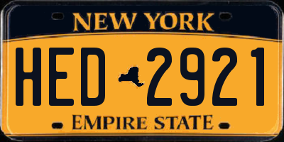 NY license plate HED2921