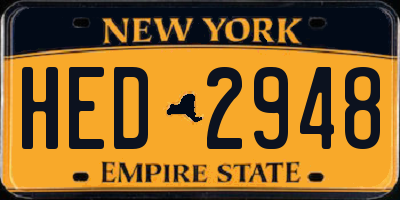 NY license plate HED2948