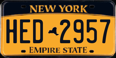 NY license plate HED2957