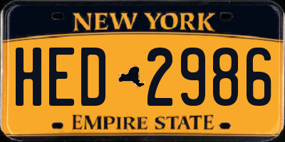 NY license plate HED2986