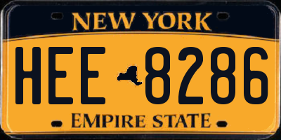 NY license plate HEE8286