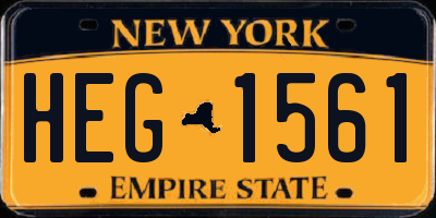 NY license plate HEG1561