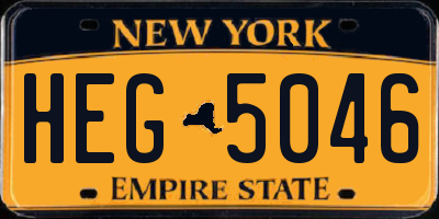 NY license plate HEG5046
