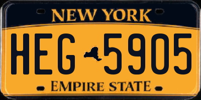 NY license plate HEG5905