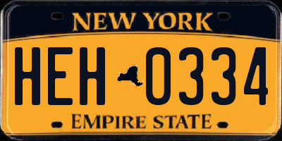 NY license plate HEH0334