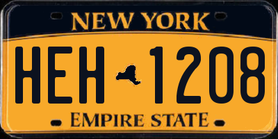 NY license plate HEH1208